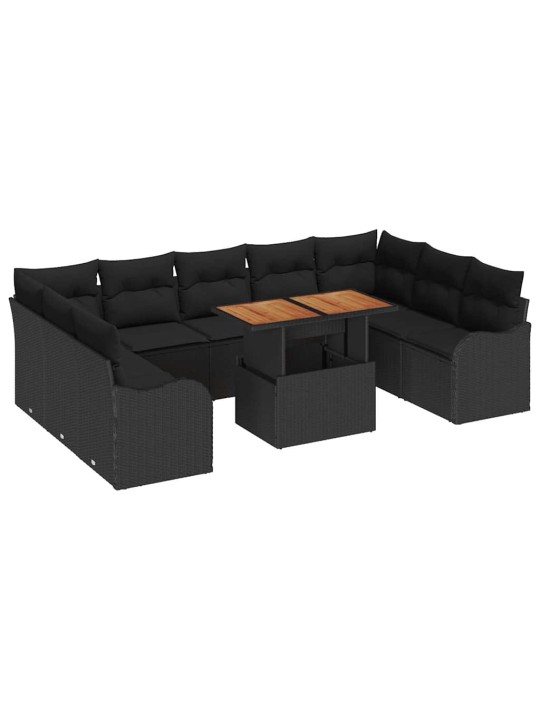 Aia diivanikomplekt padjaga 10 tk must 100 x 55 x 73 cm