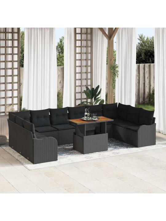 Aia diivanikomplekt padjaga 11 tk must 100 x 55 x 73 cm