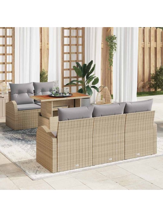 Aia diivanikomplekt 6 tk beež ja helehall 100 x 55 x 73 cm