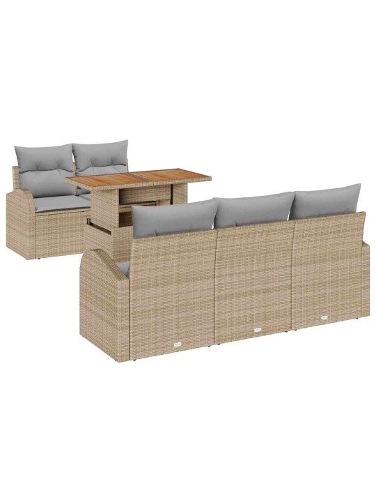 Aia diivanikomplekt 6 tk beež ja helehall 100 x 55 x 73 cm