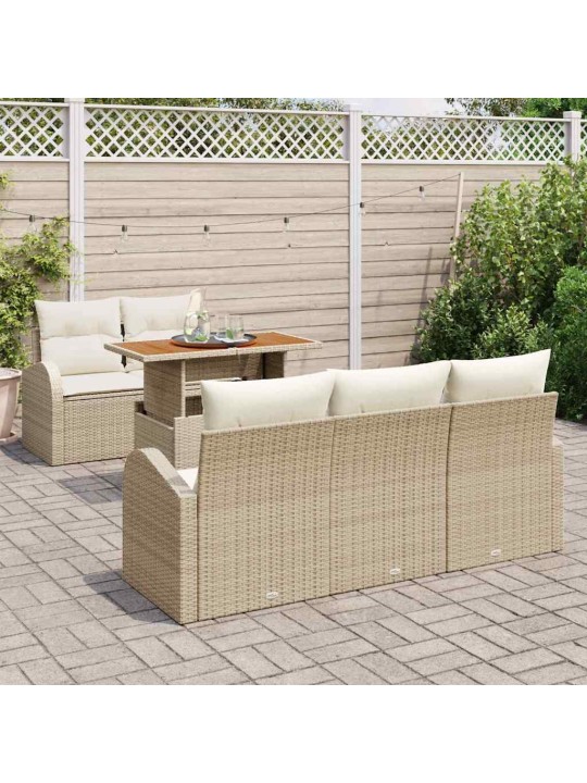 Aia diivanikomplekt 6 tk beež ja kreemjas 100 x 55 x 73 cm