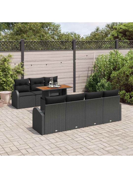 Aia diivanikomplekt padjaga 8 tk must 100 x 55 x 73 cm
