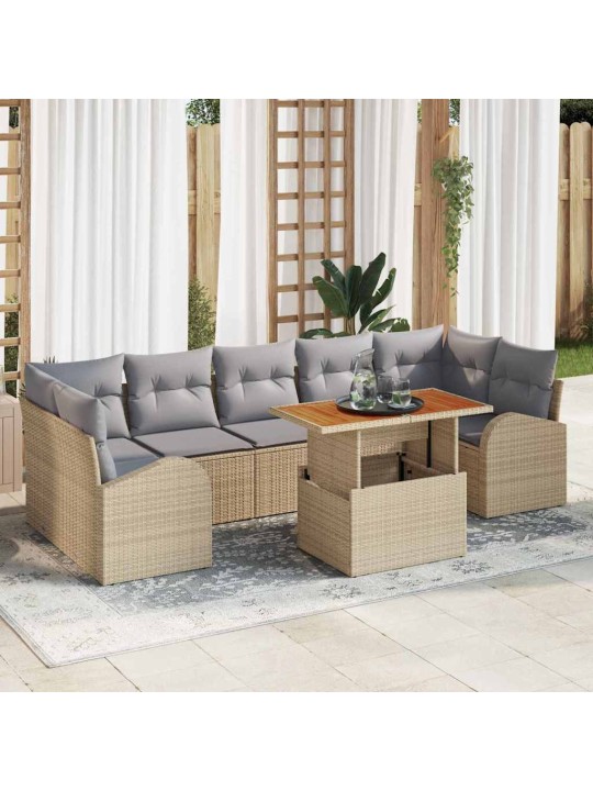 Aia diivanikomplekt 8 tk beež ja helehall 100 x 55 x 73 cm