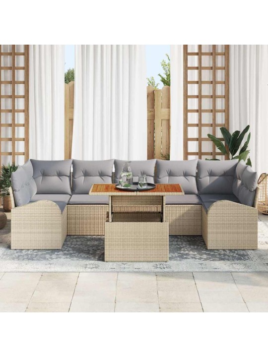 Aia diivanikomplekt 8 tk beež ja helehall 100 x 55 x 73 cm