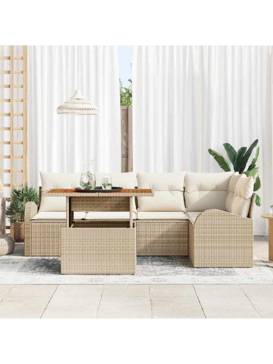 Aia diivanikomplekt 6 tk beež ja kreemjas 100 x 55 x 73 cm