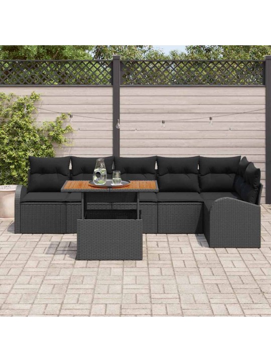 Aia diivanikomplekt padjaga 7 tk must 100 x 55 x 73 cm