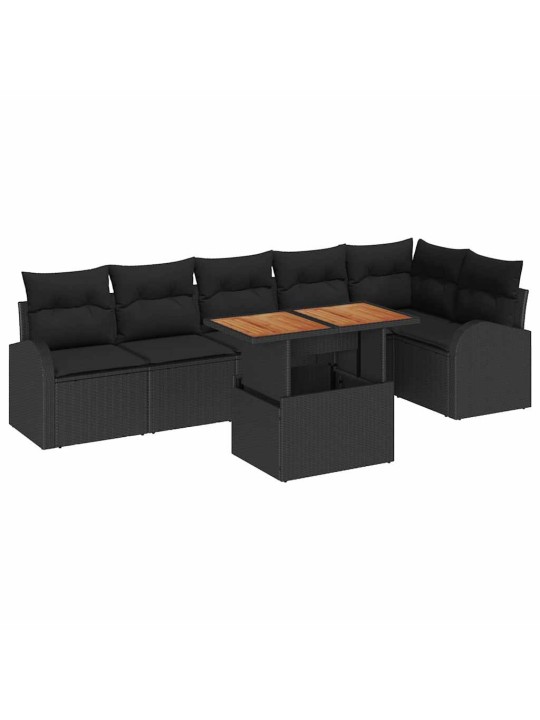 Aia diivanikomplekt padjaga 7 tk must 100 x 55 x 73 cm