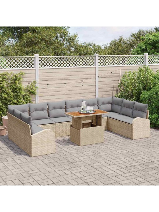 Aia diivanikomplekt 11 tk beež ja helehall 100 x 55 x 73 cm