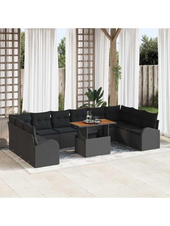 Aia diivanikomplekt padjaga 11 tk must 100 x 55 x 73 cm