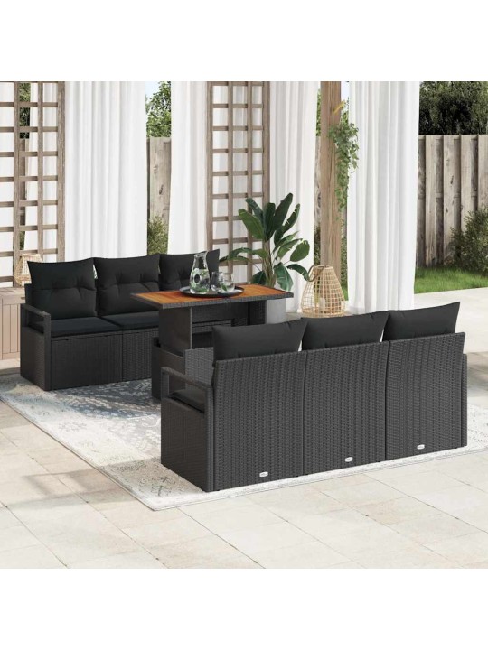 Aia diivanikomplekt padjaga 7 tk must 100 x 55 x 73 cm