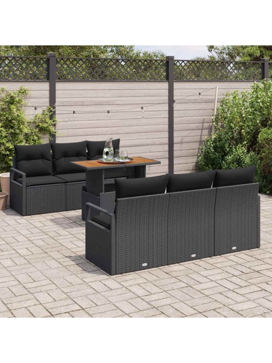 Aia diivanikomplekt padjaga 7 tk must 100 x 55 x 73 cm