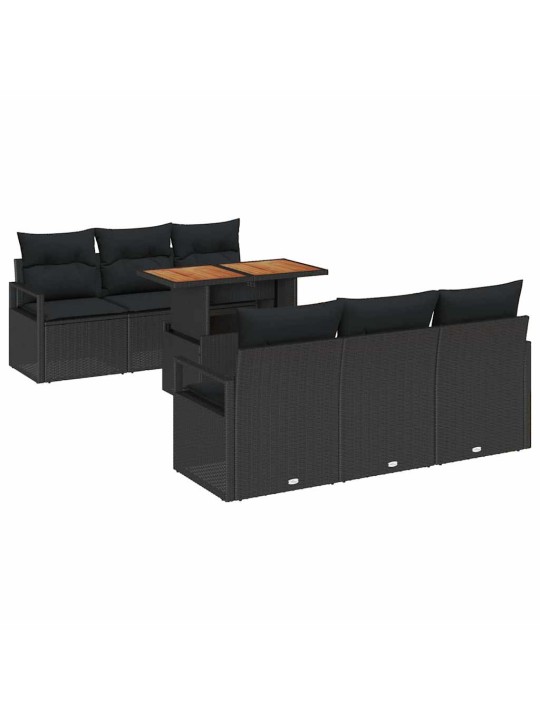Aia diivanikomplekt padjaga 7 tk must 100 x 55 x 73 cm