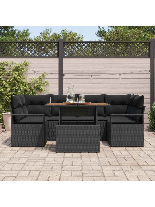 Aia diivanikomplekt padjaga 7 tk must 100 x 55 x 73 cm
