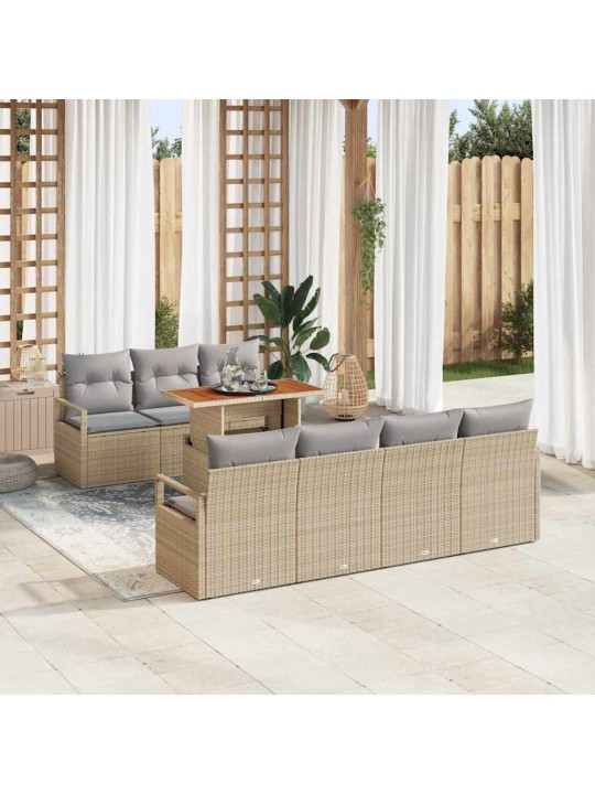 Aia diivanikomplekt padjaga 8 tk beež ja hall 100 x 55 x 73 cm