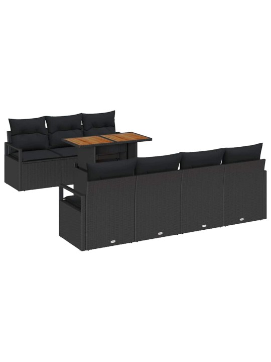 Aia diivanikomplekt 8 tk must ja pruun 100 x 55 x 73 cm