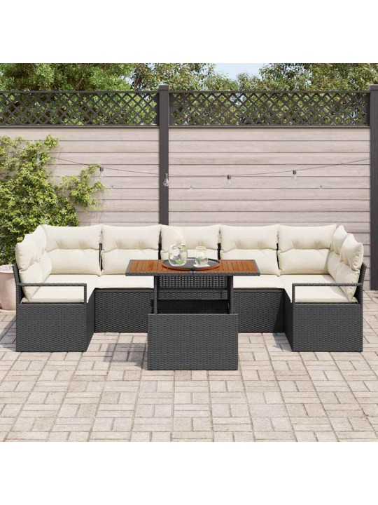 Aia diivanikomplekt 8 tk must ja kreem 100 x 55 x 73 cm