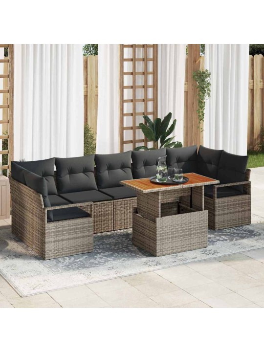 Aia diivanikomplekt 8 tk hall ja pruun 100 x 55 x 73 cm
