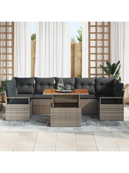 Aia diivanikomplekt 8 tk hall ja pruun 100 x 55 x 73 cm