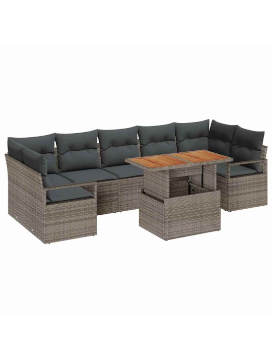 Aia diivanikomplekt 8 tk hall ja pruun 100 x 55 x 73 cm