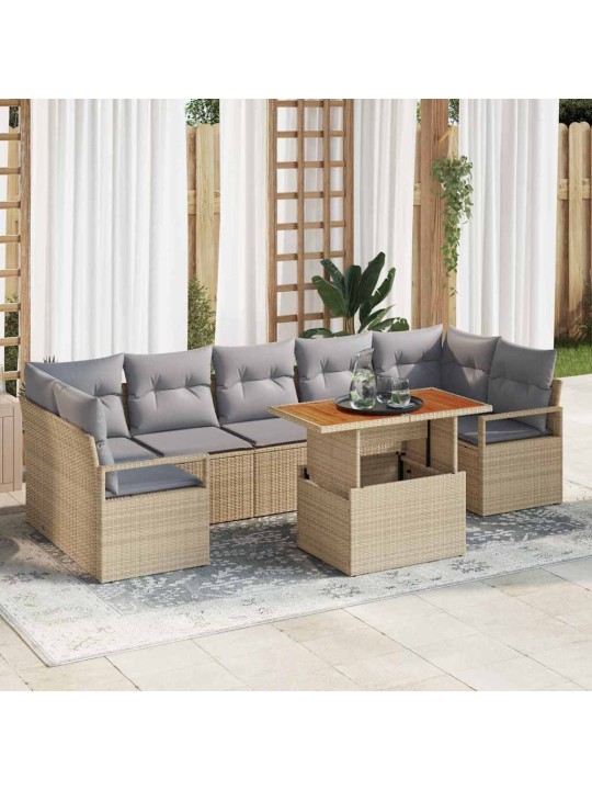 Aia diivanikomplekt padjaga 8 tk beež ja hall 100 x 55 x 73 cm