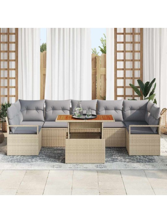 Aia diivanikomplekt padjaga 8 tk beež ja hall 100 x 55 x 73 cm