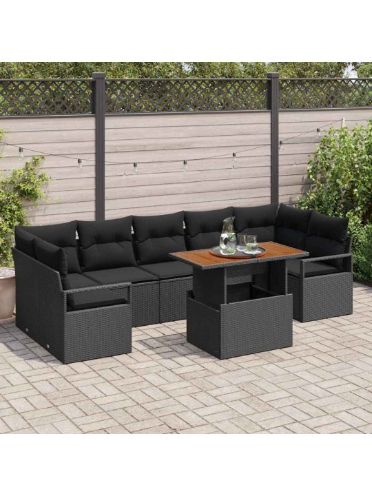 Aia diivanikomplekt 8 tk must ja pruun 100 x 55 x 73 cm