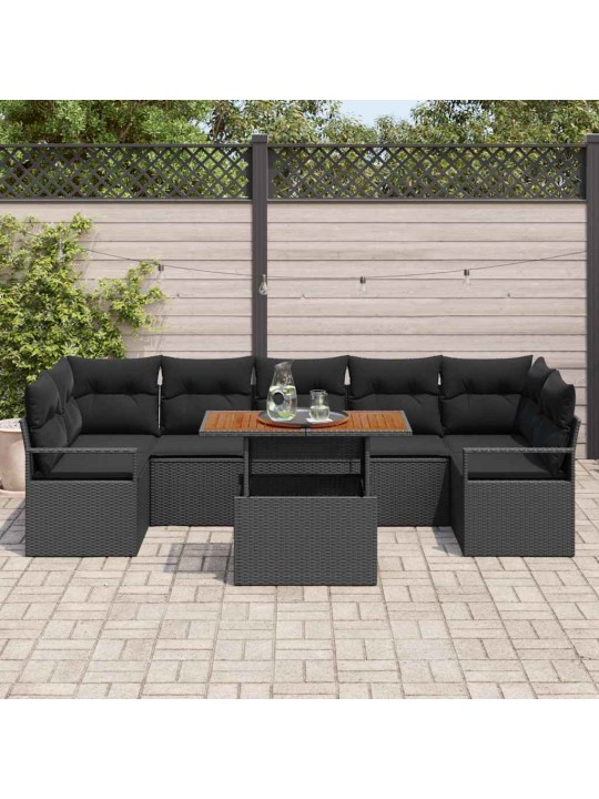 Aia diivanikomplekt 8 tk must ja pruun 100 x 55 x 73 cm