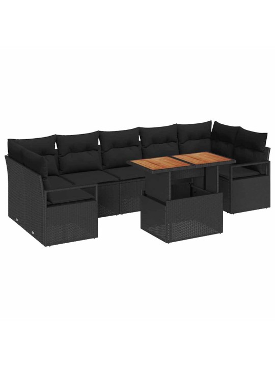 Aia diivanikomplekt 8 tk must ja pruun 100 x 55 x 73 cm