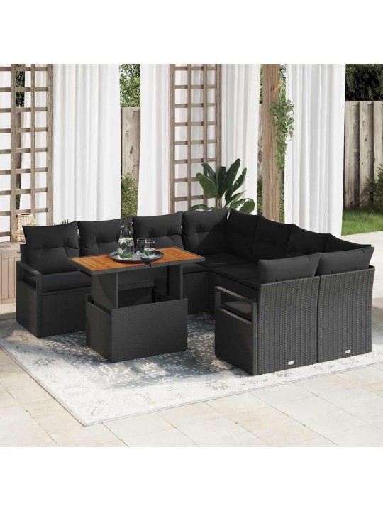 Aia söögilaudade komplekt 9 tk must ja pruun 100 x 55 x 73 cm