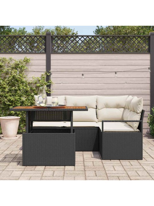 Aia söögilaudade komplekt 5 tk must ja kreem 100 x 55 x 73 cm