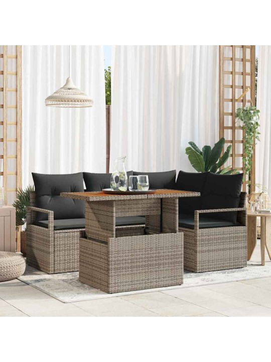 Aia söögilaudade komplekt 5 tk hall ja pruun 100 x 55 x 73 cm