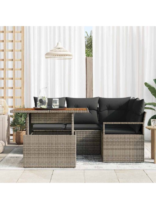 Aia söögilaudade komplekt 5 tk hall ja pruun 100 x 55 x 73 cm