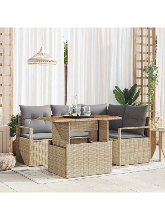 Aia söögilaudade komplekt 5 tk beež ja hall 100 x 55 x 73 cm