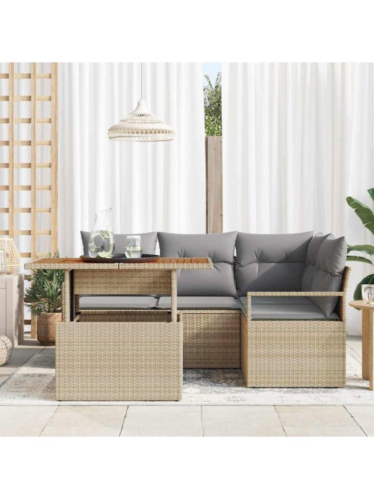 Aia söögilaudade komplekt 5 tk beež ja hall 100 x 55 x 73 cm