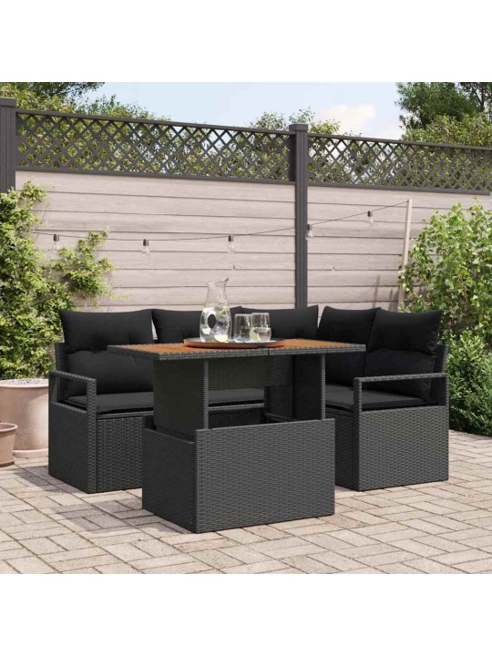Aia söögilaudade komplekt 5 tk must ja pruun 100 x 55 x 73 cm
