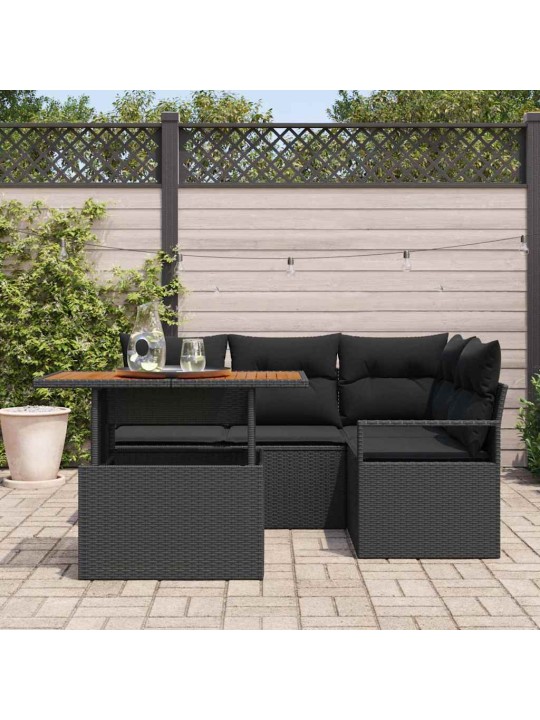 Aia söögilaudade komplekt 5 tk must ja pruun 100 x 55 x 73 cm