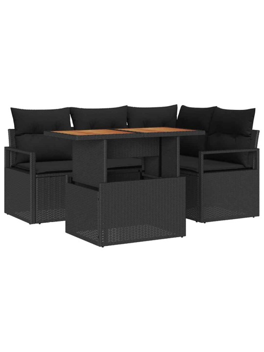 Aia söögilaudade komplekt 5 tk must ja pruun 100 x 55 x 73 cm