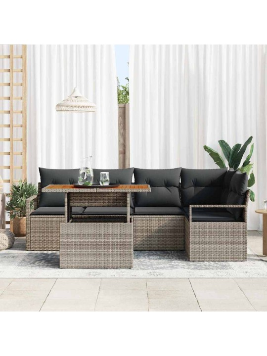 Aia söögilaudade komplekt 6 tk hall ja pruun 100 x 55 x 73 cm