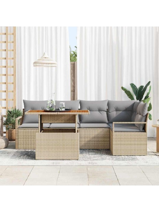 Aia söögilaudade komplekt 6 tk beež ja hall 100 x 55 x 73 cm