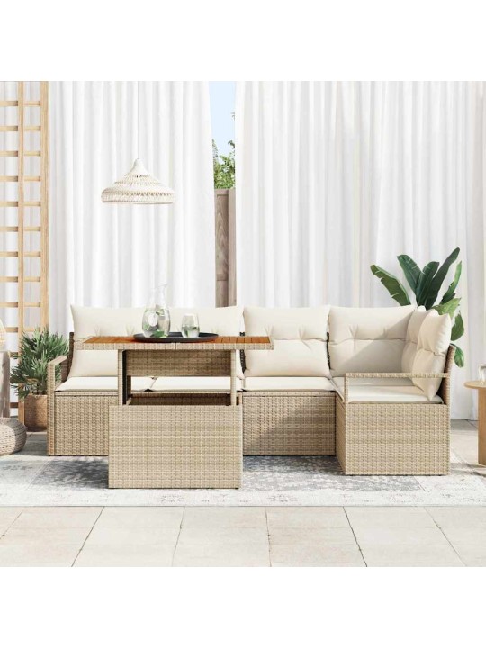 Aia söögilaudade komplekt 6 tk beez ja koor 100 x 55 x 73 cm