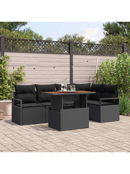 Aia söögilaudade komplekt 6 tk must ja pruun 100 x 55 x 73 cm