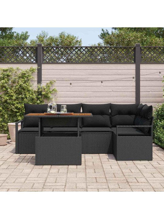 Aia söögilaudade komplekt 6 tk must ja pruun 100 x 55 x 73 cm