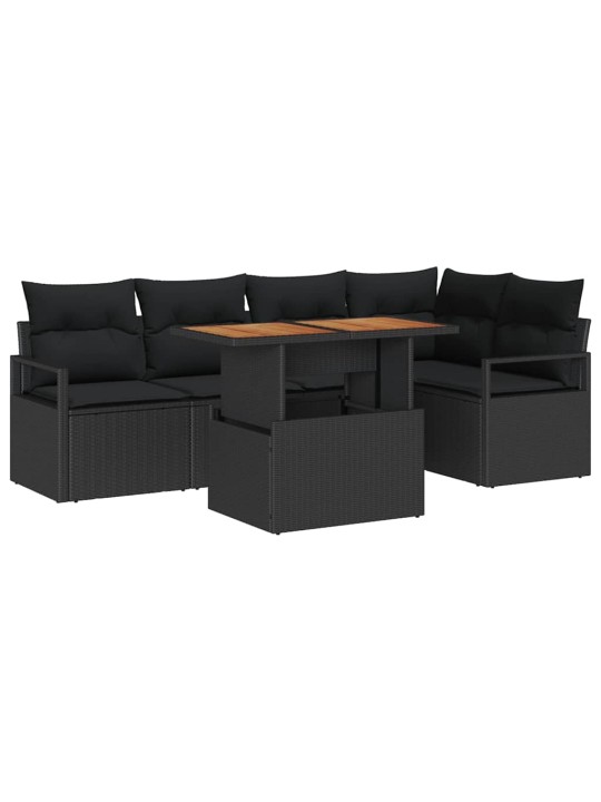 Aia söögilaudade komplekt 6 tk must ja pruun 100 x 55 x 73 cm
