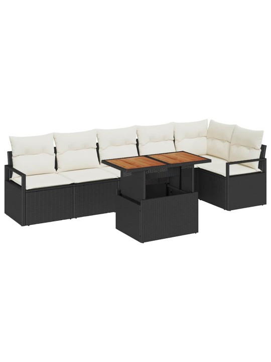 Aia söögilaudade komplekt 7 tk must ja kreem 100 x 55 x 73 cm