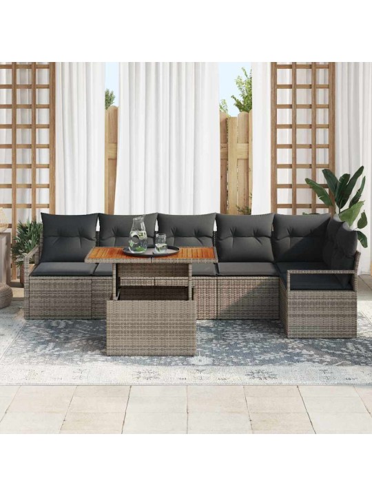Aia söögilaudade komplekt 7 tk hall ja pruun 100 x 55 x 73 cm