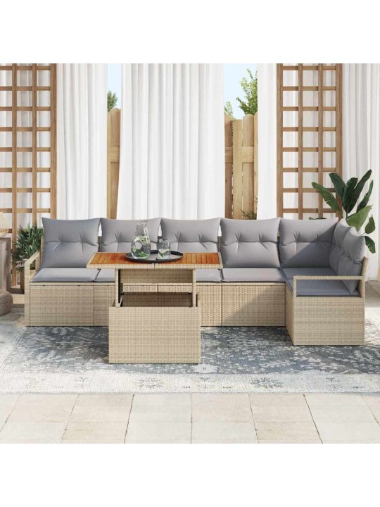 Aia söögilaudade komplekt 7 tk beež ja hall 100 x 55 x 73 cm