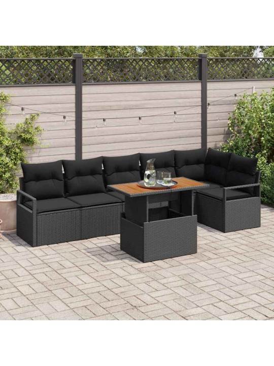 Aia söögilaudade komplekt 7 tk must ja pruun 100 x 55 x 73 cm