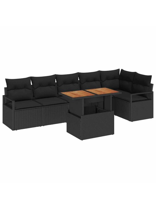 Aia söögilaudade komplekt 7 tk must ja pruun 100 x 55 x 73 cm