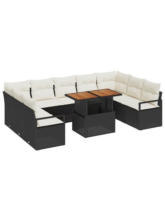 Aia diivanikomplekt 10 tk must ja kreem 100 x 55 x 73 cm
