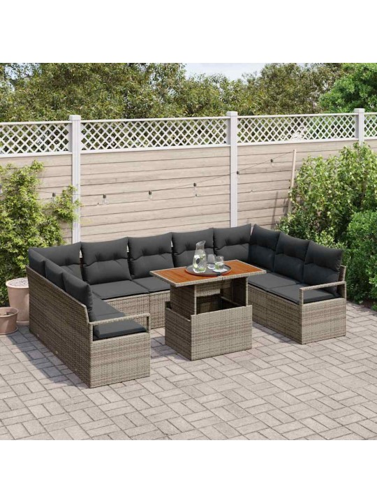 Aia diivanikomplekt 10 tk hall ja pruun 100 x 55 x 73 cm